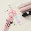 Creative cat-paw ten-color ballpoint pen ins High appearance level Cartoon cute cat-paw student DIY colorful planner oil pen details Picture